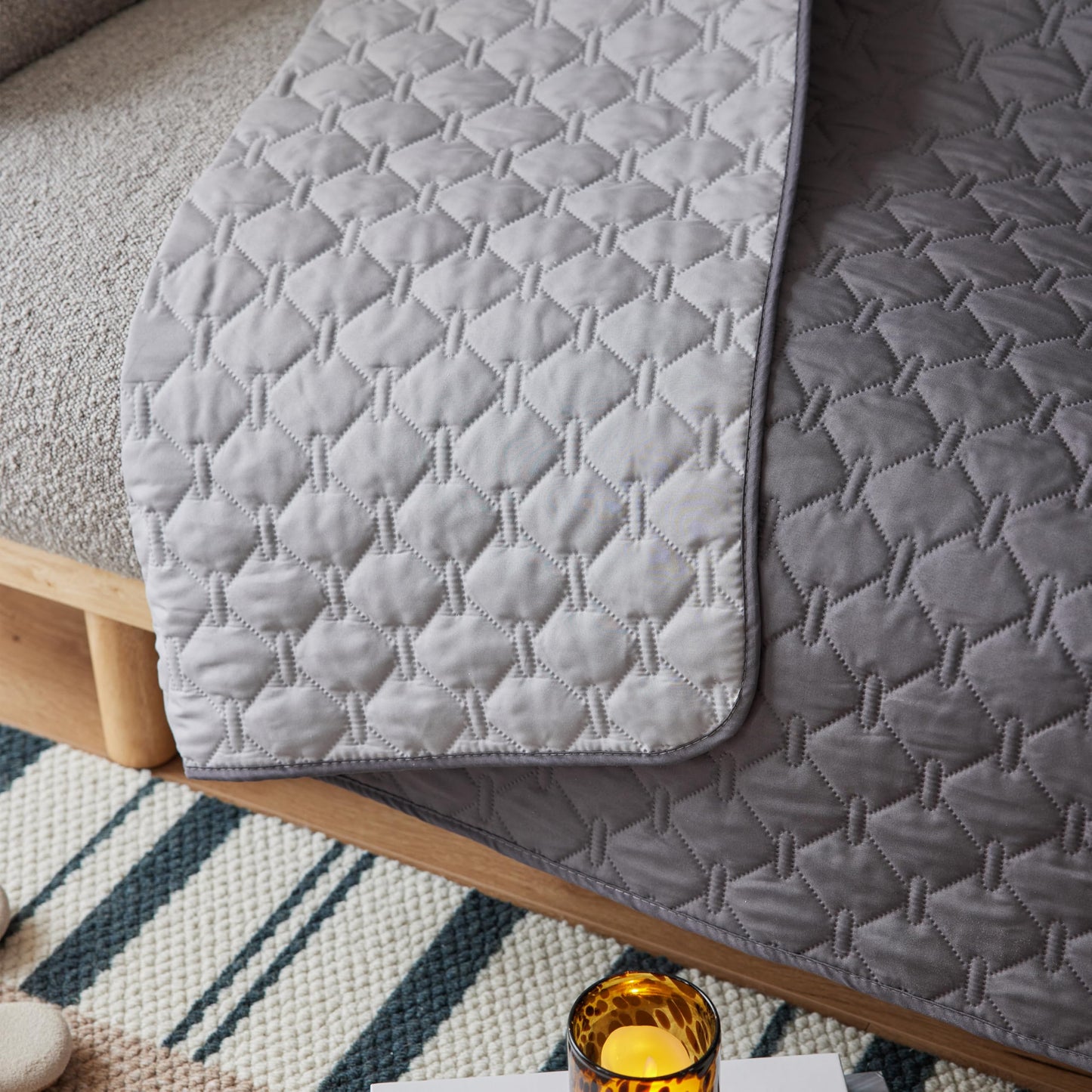 gogobunny 3X Stronger Waterproof Pet Blanket, Scratch Proof Furniture Protector for Dogs Cats, Reversible Cover 30x70 Inch, Dark Grey/Light Grey