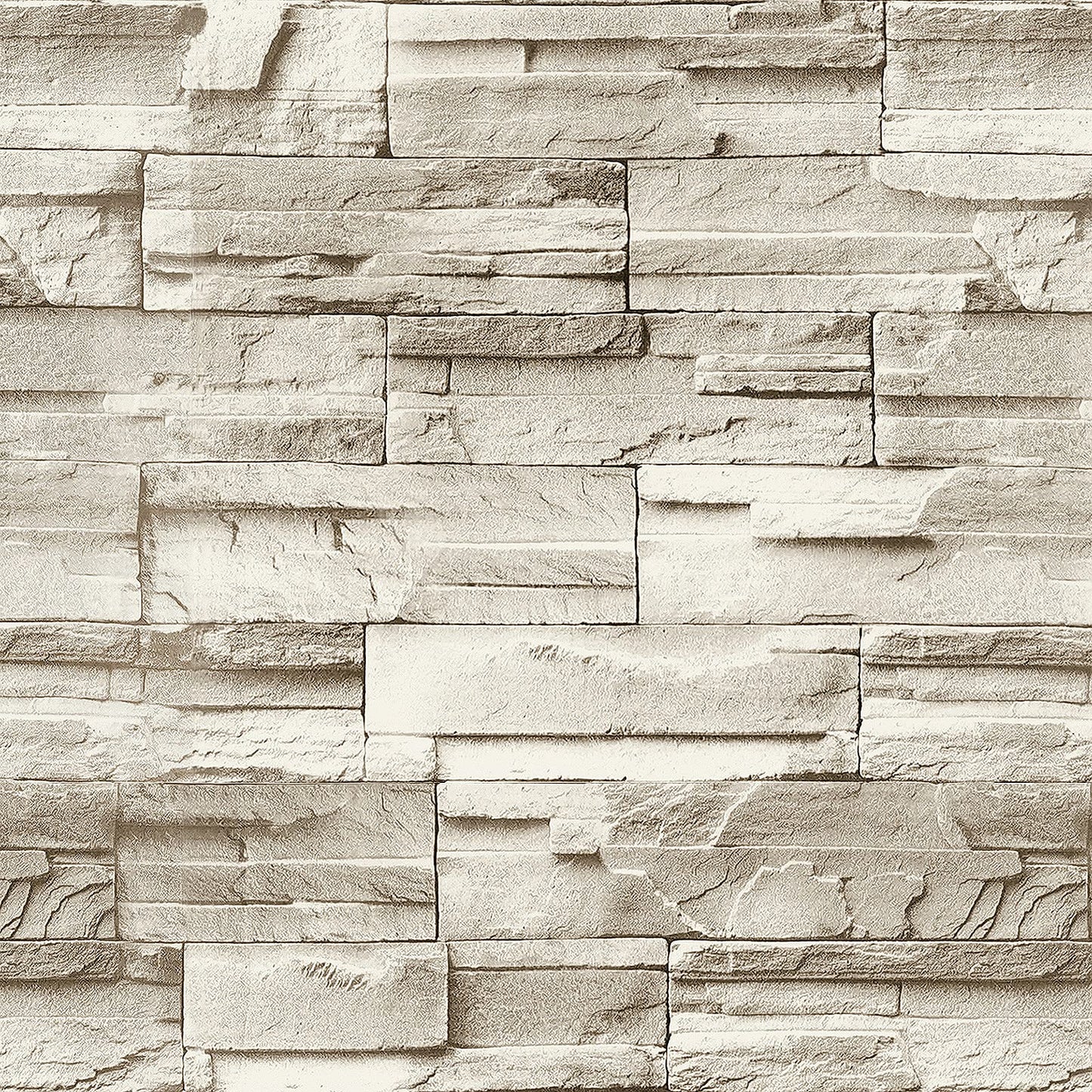 Jeweluck Stone Wallpaper Peel and Stick Brick Wallpaper 17.7”×118.1” Brick Contact Paper Peel and Stick Wall Paper Bathroom Faux Stone Backsplash for Kitchen Removable Decorative for Walls Vinyl