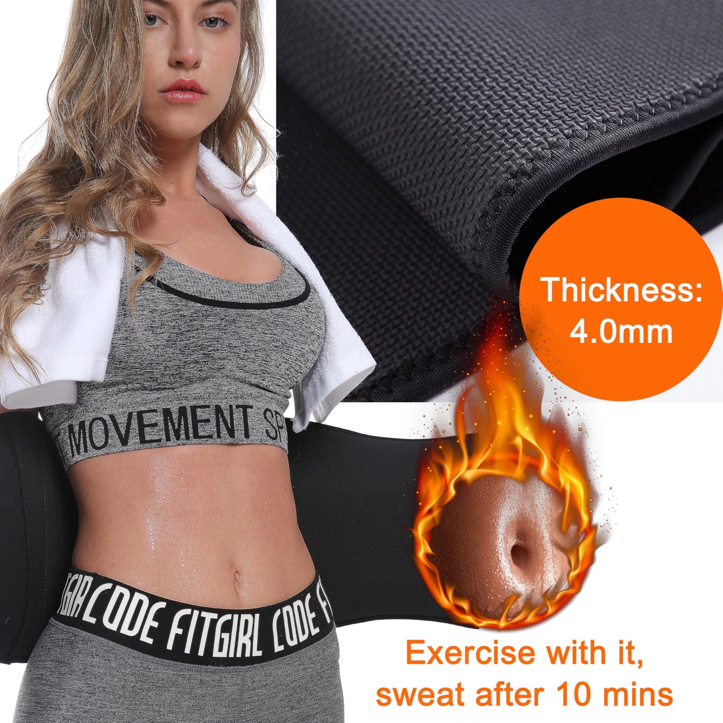 MERMAID'S MYSTERY Waist Trimmer for Women and Men - Sweat Bands for Stomach - Sweat Belt for High-Intensity Training Workouts - Black M