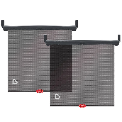 Munchkin Brica Sun Safety Car Window Shade with Heat Alert, Helps Block UVA/UVB Rays, 2 Pack, Black