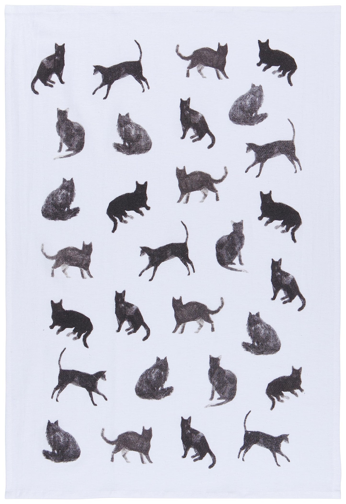 Now Designs Floursack Kitchen Towels Quick Dry Cotton Hand Towel Set, 3 Count, Cat Collective, 20 x 30 in