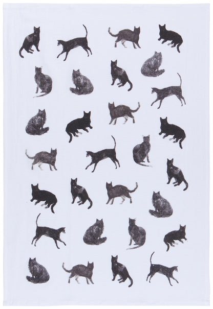 Now Designs Floursack Kitchen Towels Quick Dry Cotton Hand Towel Set, 3 Count, Cat Collective, 20 x 30 in