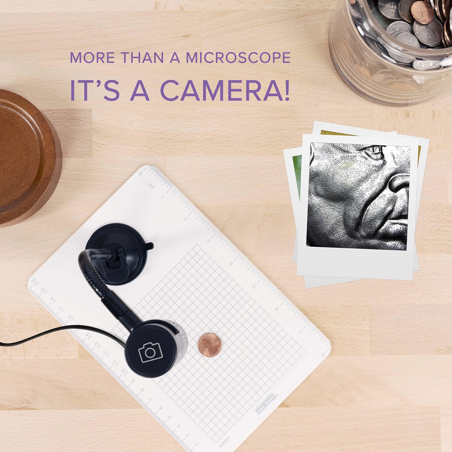 Plugable USB Digital Microscope 250x, 2MP Micro Camera with Flexible Arm Stand - Handheld USB & USB-C Microscope for Adults & Kids, Windows, Mac, ChromeOS, Linux, Android, iPad Compatible