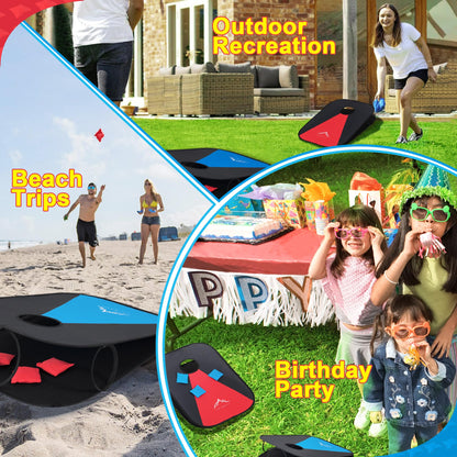 Himal Collapsible Portable Corn Hole Boards with 8 Cornhole Bean Bags (3 x 2-feet)