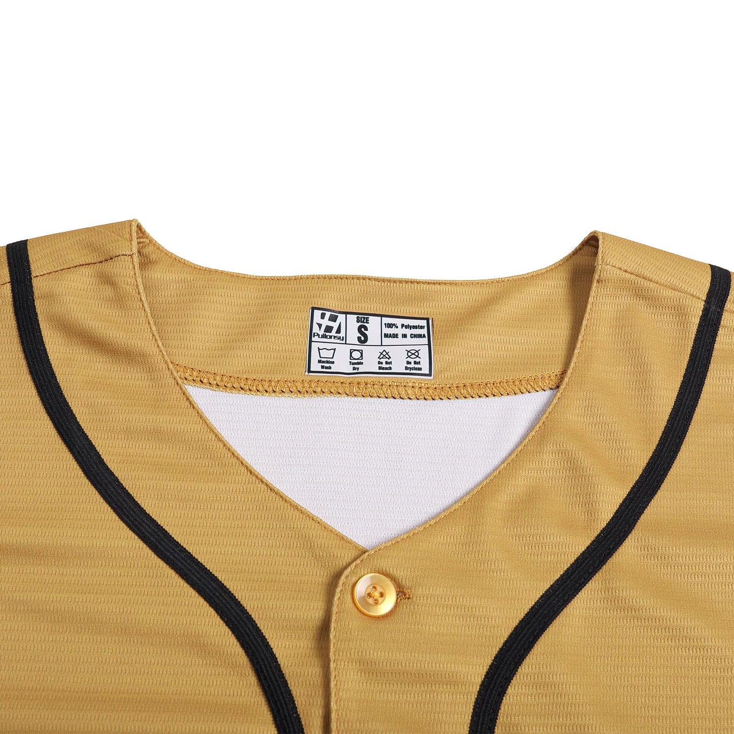 Pullonsy Men's Baseball Jersey for Women Father Mother Sports Uniform Workout Gym Fitness Outfits Fashion Custom Tops,Black Stripe Old Gold Jersey,Size 3XL
