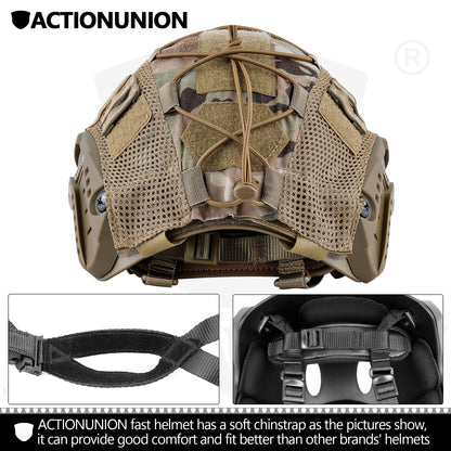 ACTIONUNION Airsoft Helmet Basic Set PJ Type Tactical Paintball Helmet (Medium, Tan)