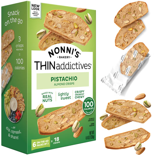 Nonni's, Thin addictives Pistachio Almond Crisps, 4.4 Ounce