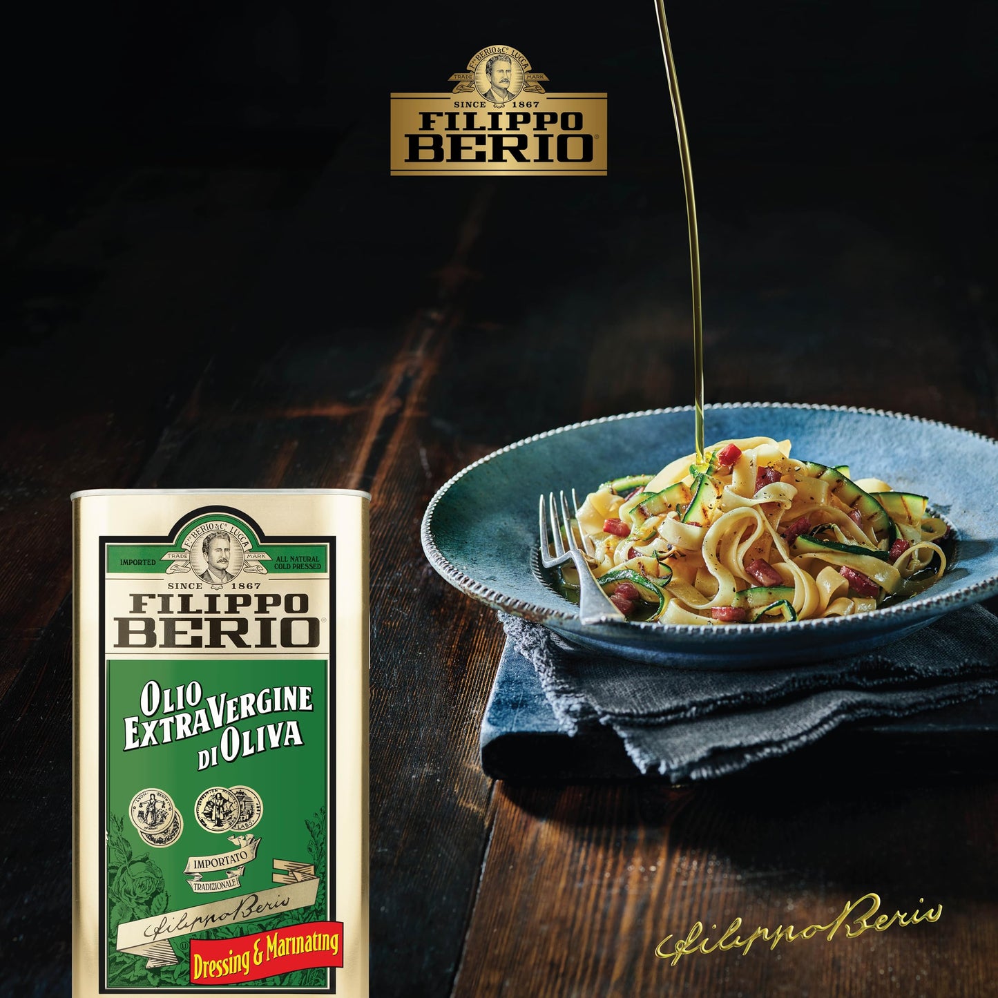 Filippo Berio Cold Pressed Extra Virgin Olive Oil, 101.4 Ounce Tin