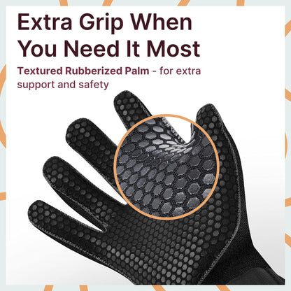 BPS 3mm Neoprene Diving Gloves with Anti Slip Palm - Full Finger Gloves for Scuba Diving, Snorkeling, Surfing, Paddleboarding, and Other Water Sports - for Kids and Adults (Black/Lilac Grey, Large)