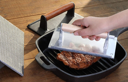 New Star Food Service 36411 Commercial Grade Aluminum Steak Weight/Bacon Press, 8.25 by 4.25-Inch