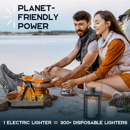 Power Practical Candle Lighter Sparkr USB Rechargeable Electric Lighter w/Plasma Technology & Extra Long Wand, Flameless Lighters for Candles, Camping, Cooking, Black