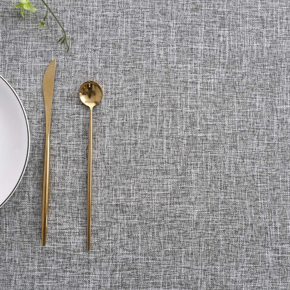 maxmill Flaxy Faux Linen Table Cloth with 2-Tone Slubby Texture Wrinkle Free Anti-Shrink Soft Tablecloth for Kitchen Dining Tabletop Outdoor and Indoor Use Rectangle 60 x 104 Inch Light Gray