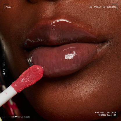 NYX PROFESSIONAL MAKEUP Fat Oil Lip Drip, Moisturizing Lip Oil Gloss, Vegan Tinted Formula, Up to 12 HR Hydration - Missed Call (Sheer Pink)