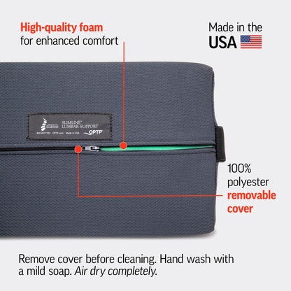 OPTP The Original McKenzie Slimline Lumbar Support – USA-Made Lower Back Support for Office Chair, Car Back Support, and Travel Lumbar Pillow. The Preferred Lumbar Cushion by Physical Therapists.