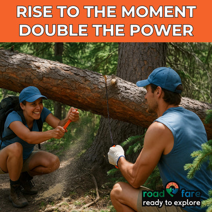 Pocket Chainsaw - 36 Inch Manual Hand Chain - Pocket Saw with 48 Bidirectional Teeth - For Fast Easy Cutting - Camping Survival - Wire Rope Cable Saw - Backpacking Camp Gear