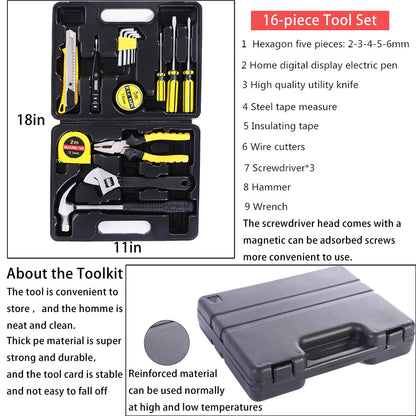 HAIPHAIK Emergency Roadside Kit for Car,Emergency Kits for Vehicles,Safety Kits for Cars, Car Jumper Cables Kit(11.8 Foot Upgrade) 124 Pcs,Tow Strap, Folding Survival Shovel,Car Tool Kit