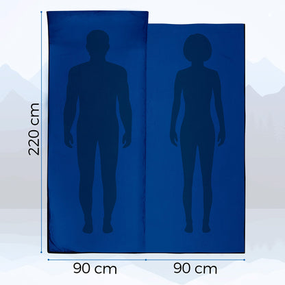 MIQIO 2-in-1 Sleeping Bag Liner and XL Sized Travel Sheet - All Around Zipper - 100% Cotton - Ultra Lightweight Sleep Liner for Hotel Hostel and Camping