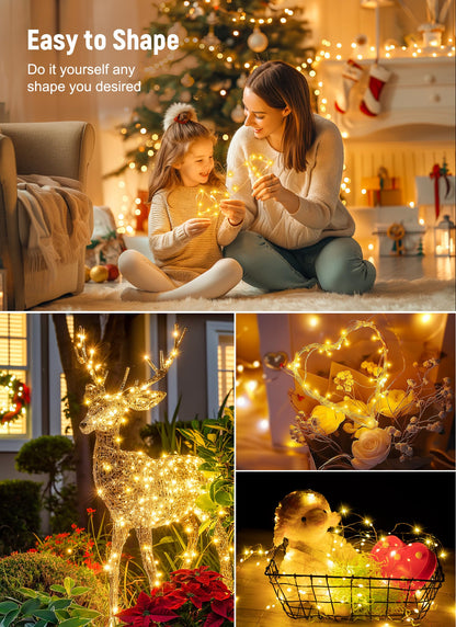 Minetom Twinkle Fairy Lights, 33 ft 100 LED USB Plug in String Lights with Remote and Timer, Waterproof 8 Modes for Bedroom Indoor Wreath DIY Party Wedding Christmas Holiday Decoration