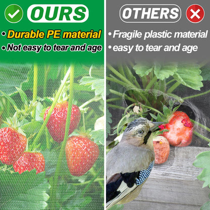 2 Pack 6.5x10ft Garden Netting - Ultra Fine Mesh Plant Covers to Keep Small Animals Pest Out, Bird Barrier Screen for Protecting Vegetables Fruits Flowers Raised Beds (Without Support Pole)