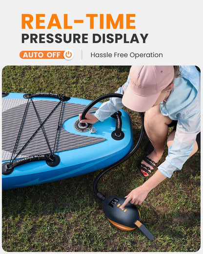 OutdoorMaster 20PSI High Pressure Paddle Board Pump Electric Dolphin -Quick Portable SUP Air Pump,Auto-Off &12V DC Car Connector Electric Pump for Inflatable Stand up Paddle Boards,Boats,Inflators