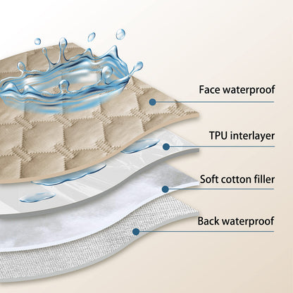 gogobunny 100% Double-Sided Waterproof Dog Bed Cover Pet Blanket Sofa Couch Furniture Protector for Puppy Large Dog Cat, Reversible (68x82 Inch (Pack of 1), Dark Beige/Light Beige)