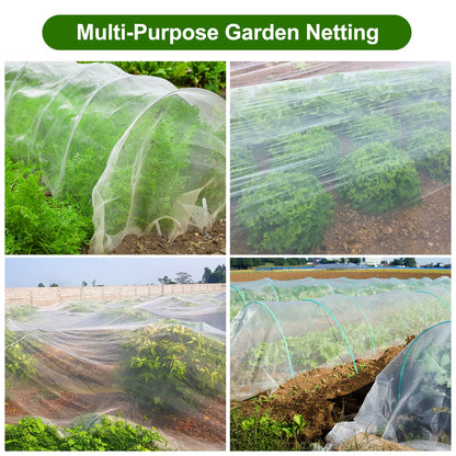 Garden Netting, Jevrench Durable Ultra Fine Garden Netting, Garden Plant Cover Row Cover Makes Plants, Vegetables, Fruits, and Flowers Grow Better (4ft x 25ft)