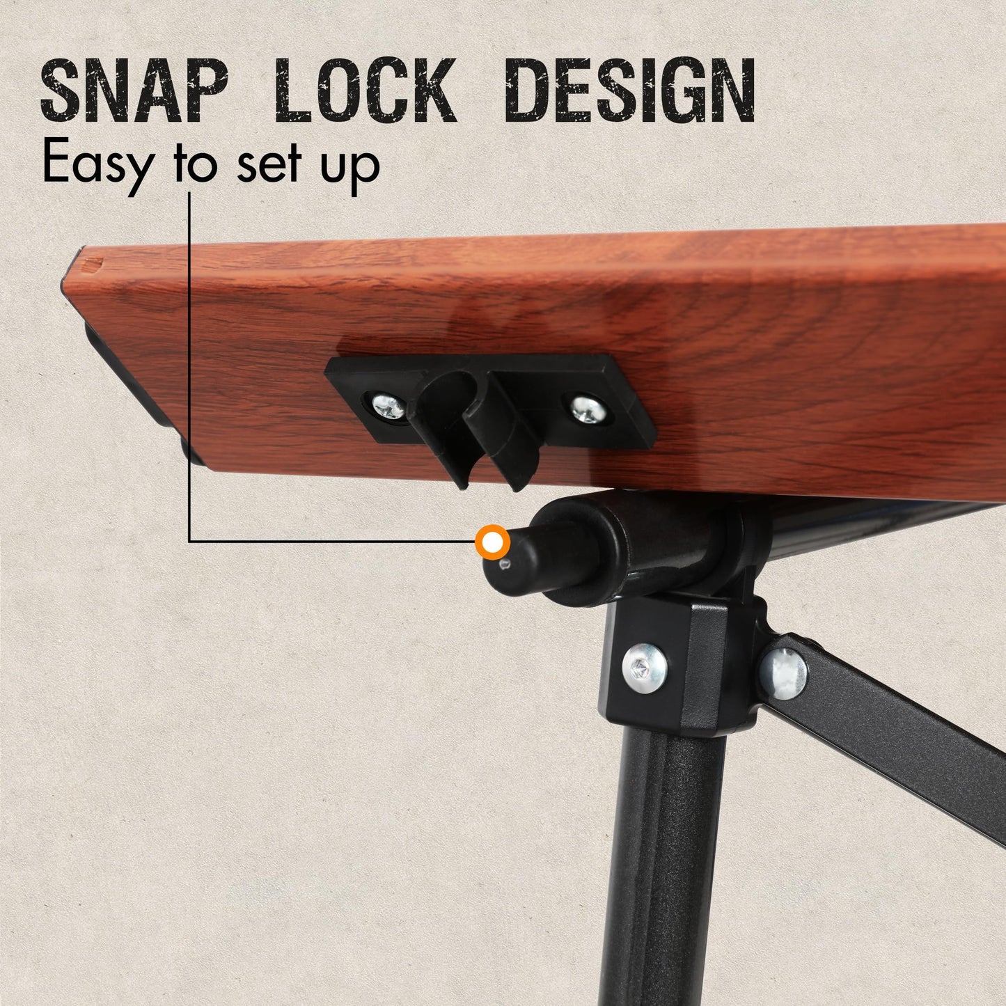 PORTAL Lightweight Aluminum Folding Square Table Roll Up Top 4 People Compact Table with Carry Bag for Camping, Picnic, Backyards, BBQ, Brown