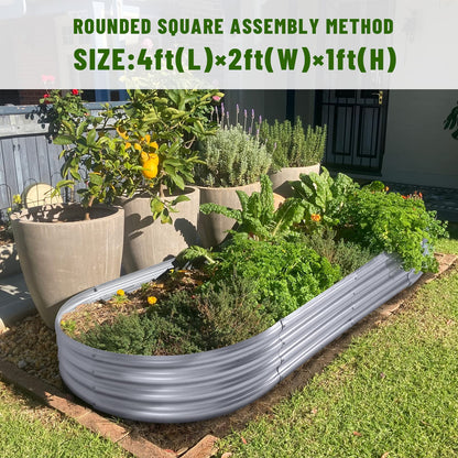 Land Guard 6ft Metal Raised Garden Bed，2 Pcs Galvanized Planter Raised Beds for Vegetables…………