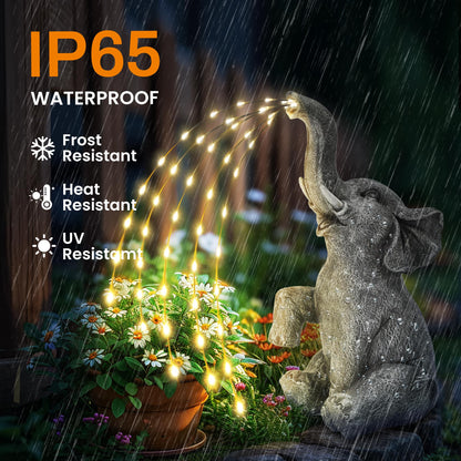 GIGALUMI Solar Garden Decor Upgraded Elephant Statues Outdoor, Birthday Gifts for Women Mom Grandma Senior Elder, Elephant Ornament for Balcony, Garden, Patio, Yard, Lawn (Twinkling Lights Only)