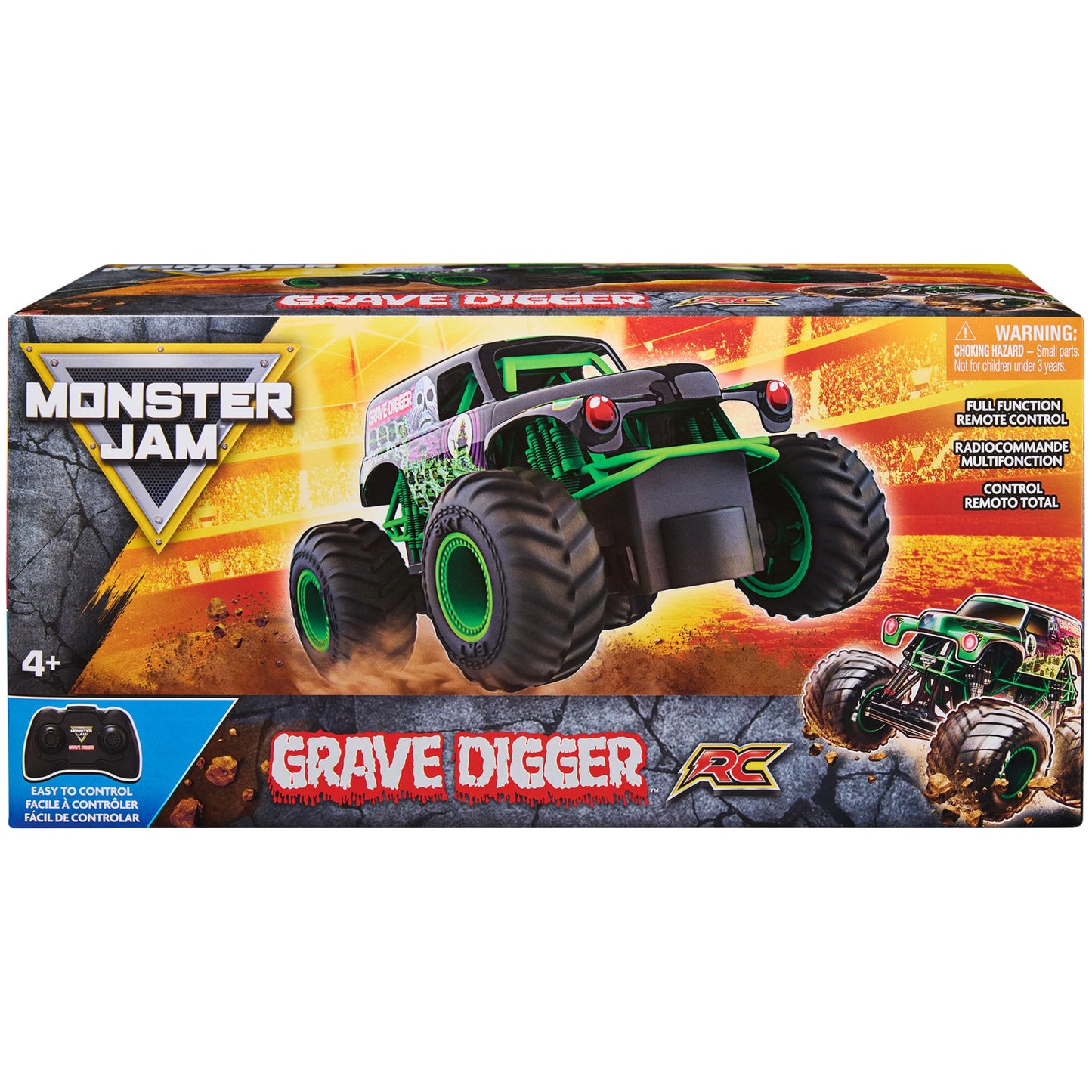 Monster Jam, Official Grave Digger Remote Control Monster Truck, 1:24 Scale, 2.4 GHz, Kids Toys for Boys and Girls Ages 4 and up