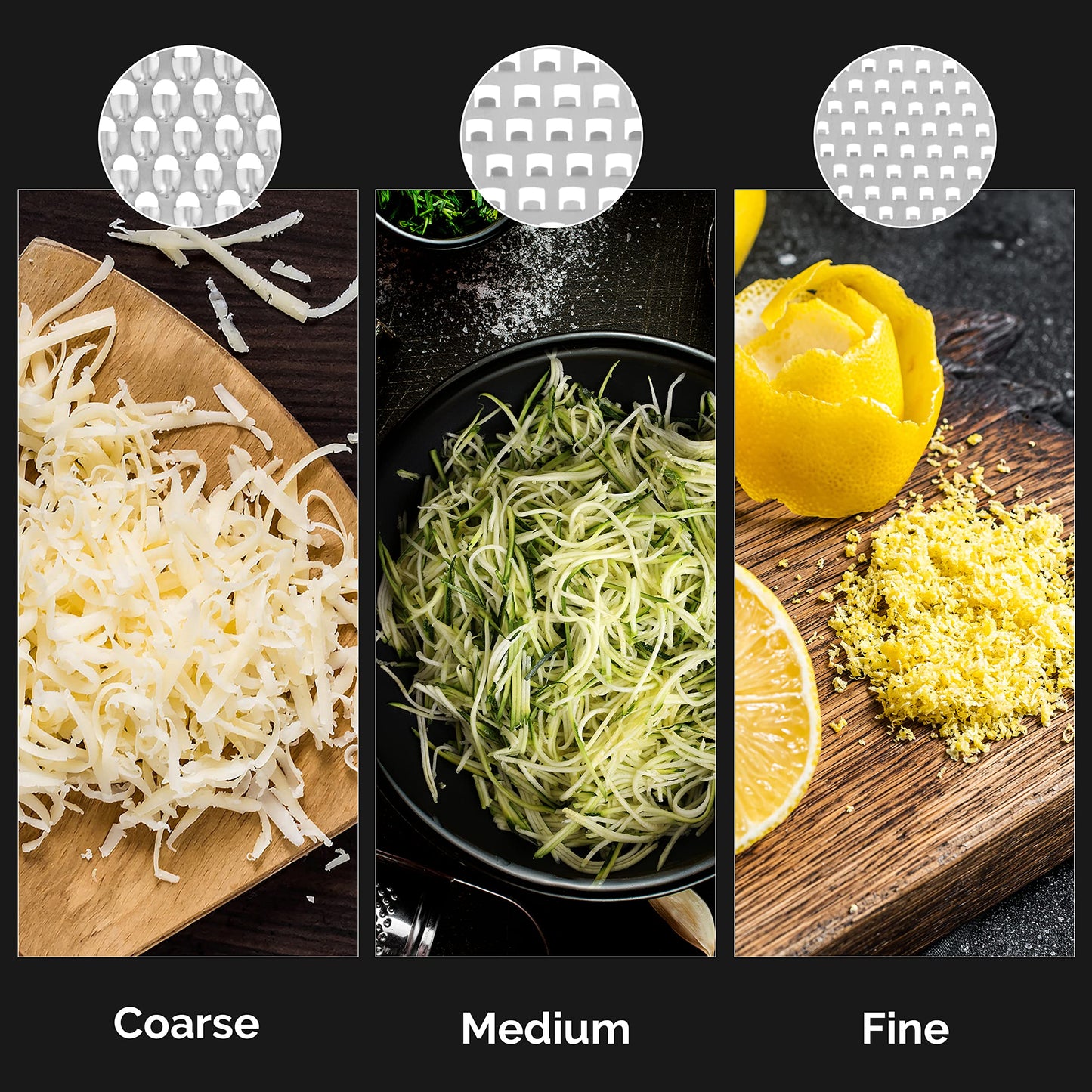 Joined Cheese Grater with Garlic Crusher- Box Grater Vegetable Shredder with 2 Stainless Steel Blades - Graters for Kitchen- Cheese Graters with Handle - Garlic Mincer Tool and Vegetable Peeler
