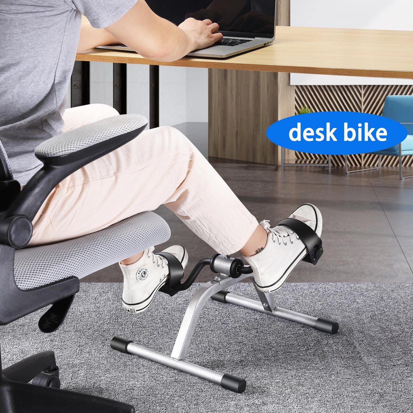 Pedal Exercise mini Exercise Bike for Leg and Arm Recovery Exercise Lightweight and Portable Floor Bike