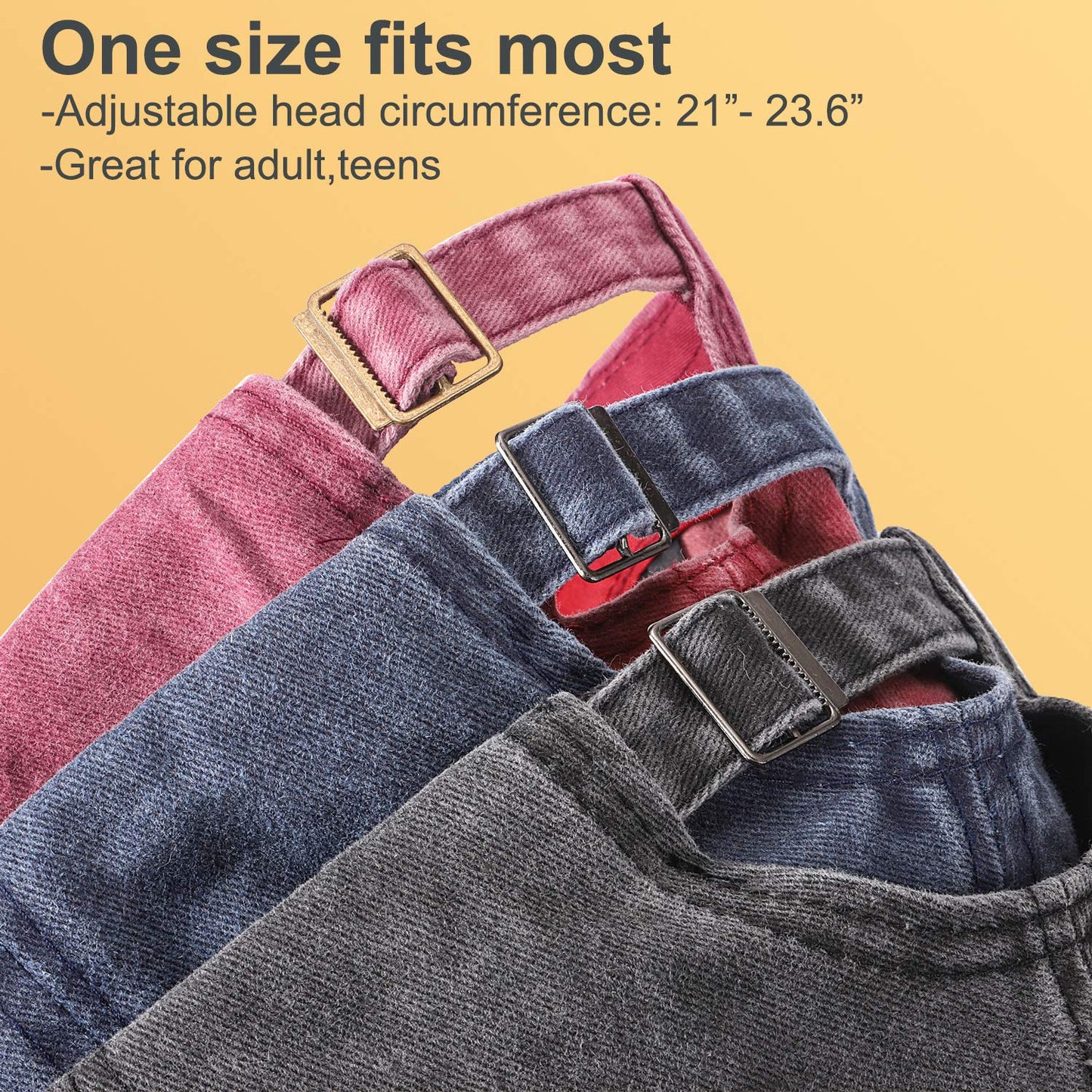 MEINICY 3 Pack Washed Plain Baseball Cap, Retro Adjustable Dad Hats Gift for Men/Women,Unstructured/Cotton