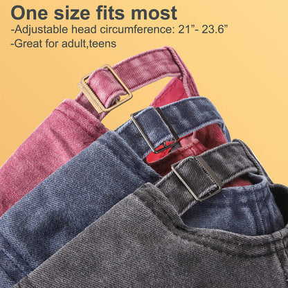 MEINICY 3 Pack Washed Plain Baseball Cap, Retro Adjustable Dad Hats Gift for Men/Women,Unstructured/Cotton