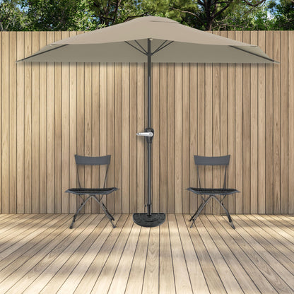 Half Round Umbrella Base - 20lb Weighted Semicircle Freestanding Resin and Concrete Umbrella Stand for Outdoor Use by Pure Garden (Black)