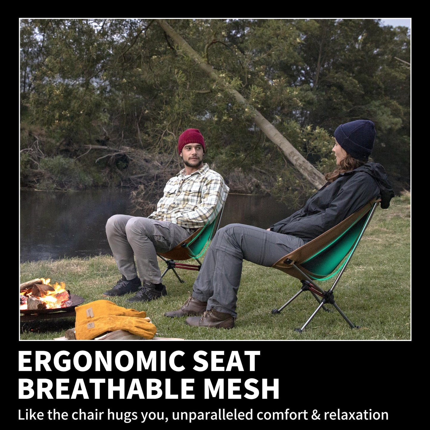 Naturehike YL08 Ultralight Camping Chair, 2.12 LBS Portable Backpacking Chair with Anti-Sinking Feet, Lightweight Compact Collapsible Camp Chair Folding Hiking Chair