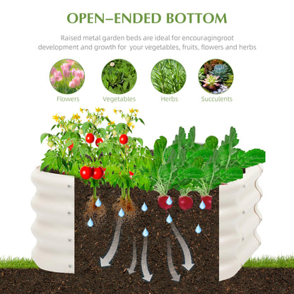 2-Pack 2x1ft Galvanized Raised Garden Bed, Outdoor Planter Bed, Metal Planter Box for Gardening and Planting