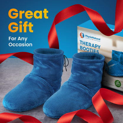 Microwaveable Booties and Feet Warmers - Deep-penetrating Heat for Relieving Foot Stiffness, Sore Muscles and Joints, Achilles tendinitis, Plantar Fasciitis - Slippers for Women & Men
