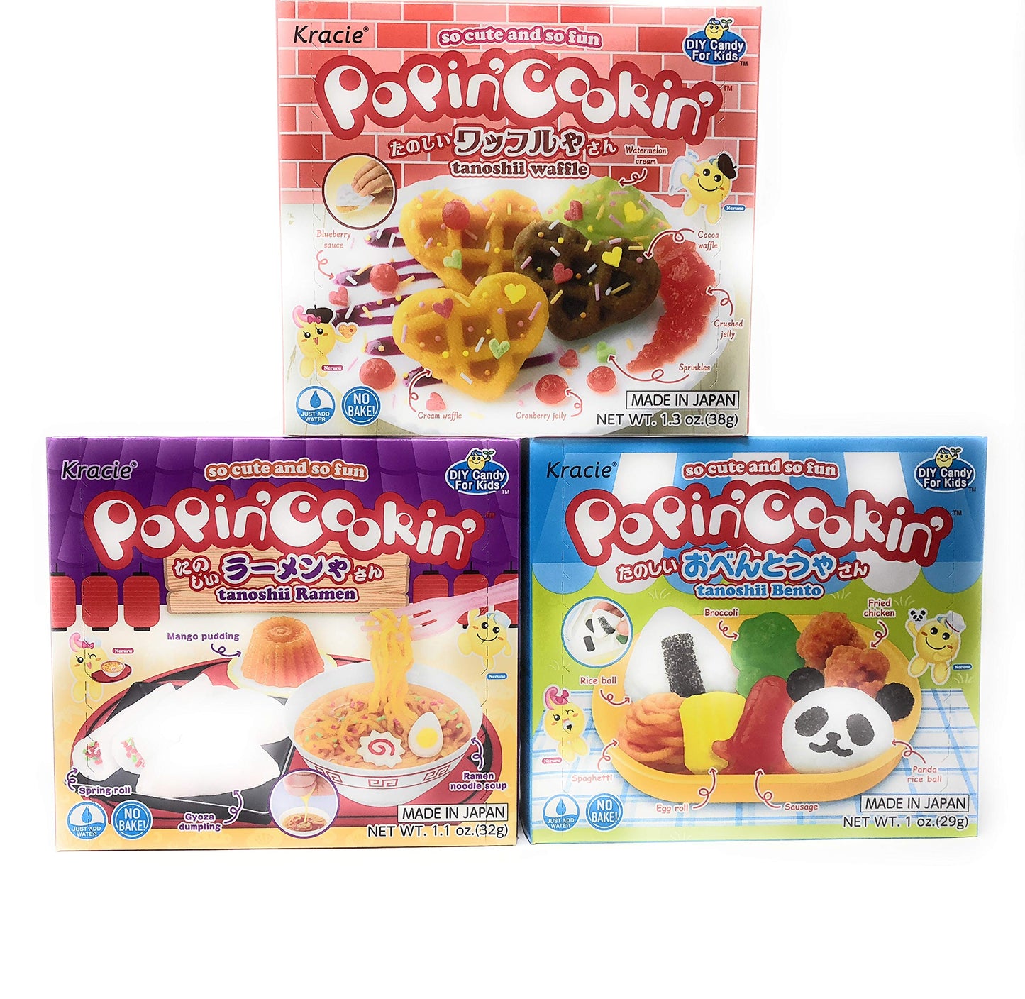 Popin’ Cookin Diy Candy Kit (8 Pack Varieties) - Tanoshii Bento, Ramen and Waffle, Cakes, Sushi and Donuts, Hamburger, and Kawaii Gummy Land in Fusion Select Gift Box