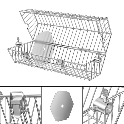 onlyfire 17 inch Stainless Steel Round Tumble Rotisserie Basket Cooking Accessory Fits for Most Grills