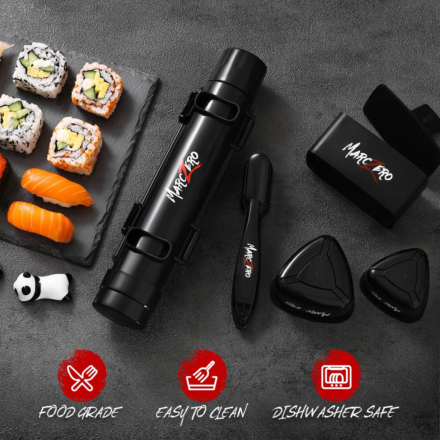 MarcZero Sushi Making Kit, 22 in 1 Bazooka Roller With Bamboo Mat, Knife, Chopsticks, Molds, DIY Machine for Beginner