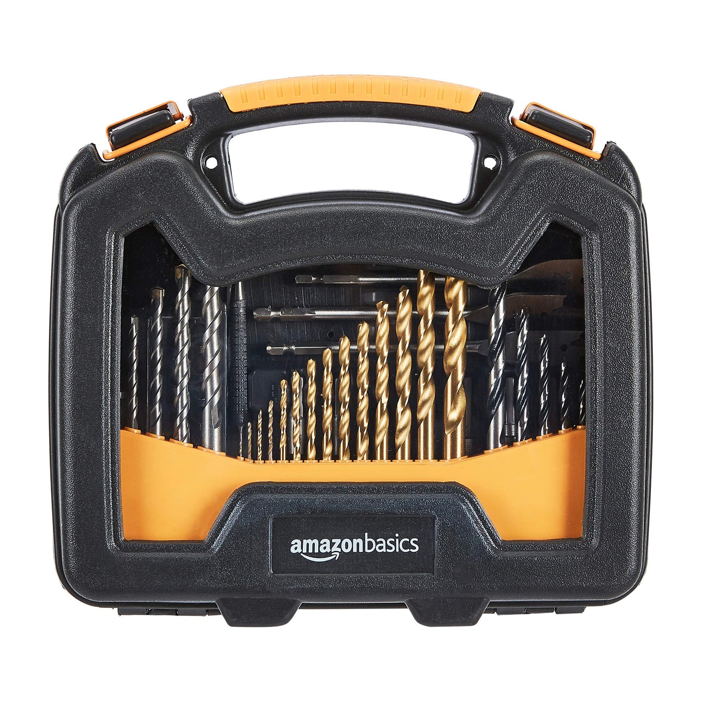Amazon Basics Drill & Driver Multi Bit Set, Alloy Steel Wood Straight Drill Bits, for Metal, Wood, Plastic, Masonry, with Storage Case, 100-Piece