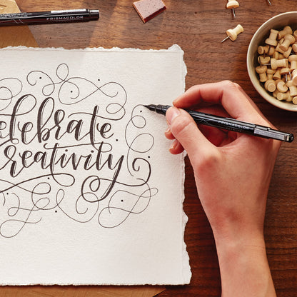 Prismacolor Premier Beginner Hand Lettering Set With Illustration Markers, Art Markers, Pencils, Eraser And Tips Pamphlet, Adult Coloring, 8 Count