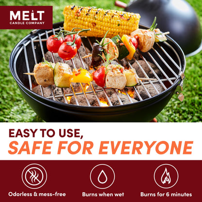 Melt Candle Company Fire Starter Squares, 160 Pieces - Fire Starters Kit for Campfires, Grill, Outdoor Fire Pit, Fireplace, BBQ - Water Resistant & Odorless - Camping Accessories