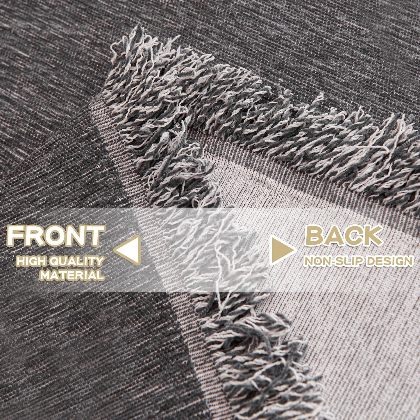 MYSKY HOME Couch Cover for Dogs, Washable Couch Covers, Non Slip Couch Sofa Cover, Couch Cover 2 Cushion Sofa Dogs Furniture Protector with Tassels Chenille Sofa Covers for Pets, 71"x118", Dark Grey