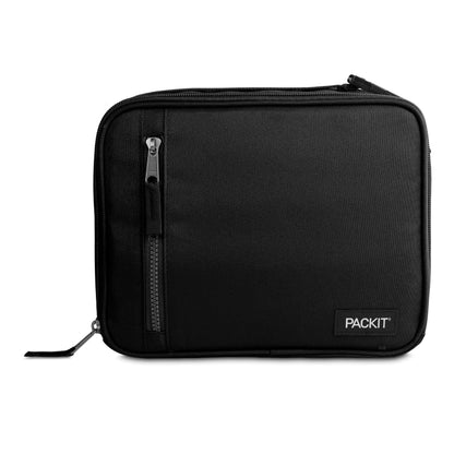 PackIt Freezable Classic Lunch Box, Black, Built with EcoFreeze® Technology, Collapsible, Reusable, Zip Closure With Zip Front Pocket and Buckle Handle, Designed for Fresh Lunches