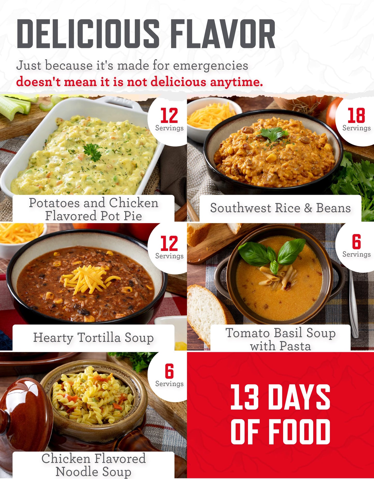 ReadyWise Emergency Food Supply - 120 Servings Favorites Sample Bucket, Survival Food Kit, Freeze Dried Prepper Food & Dehydrated Meals for Camping Essentials & Backpacking, up to 25 Year Shelf Life