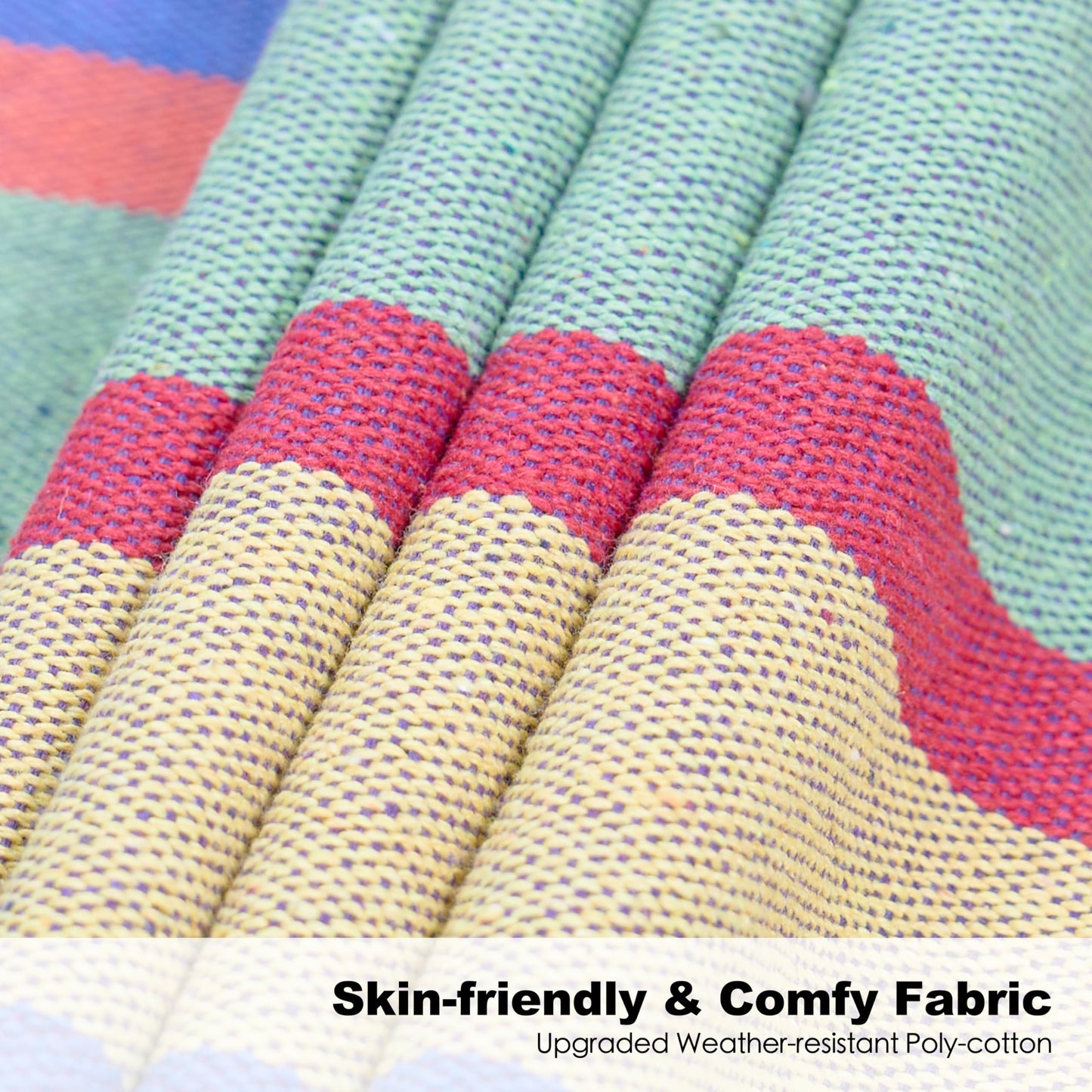 gafete Double Hammock with Stand for Outside, Upgraded Spreader Bar, Heavy Duty Space Saving Steel Stand 2 Person, Side Pockets, Easy Assembly, 600lbs Weight Capacity, Indoor & Outdoor (Classic Red)