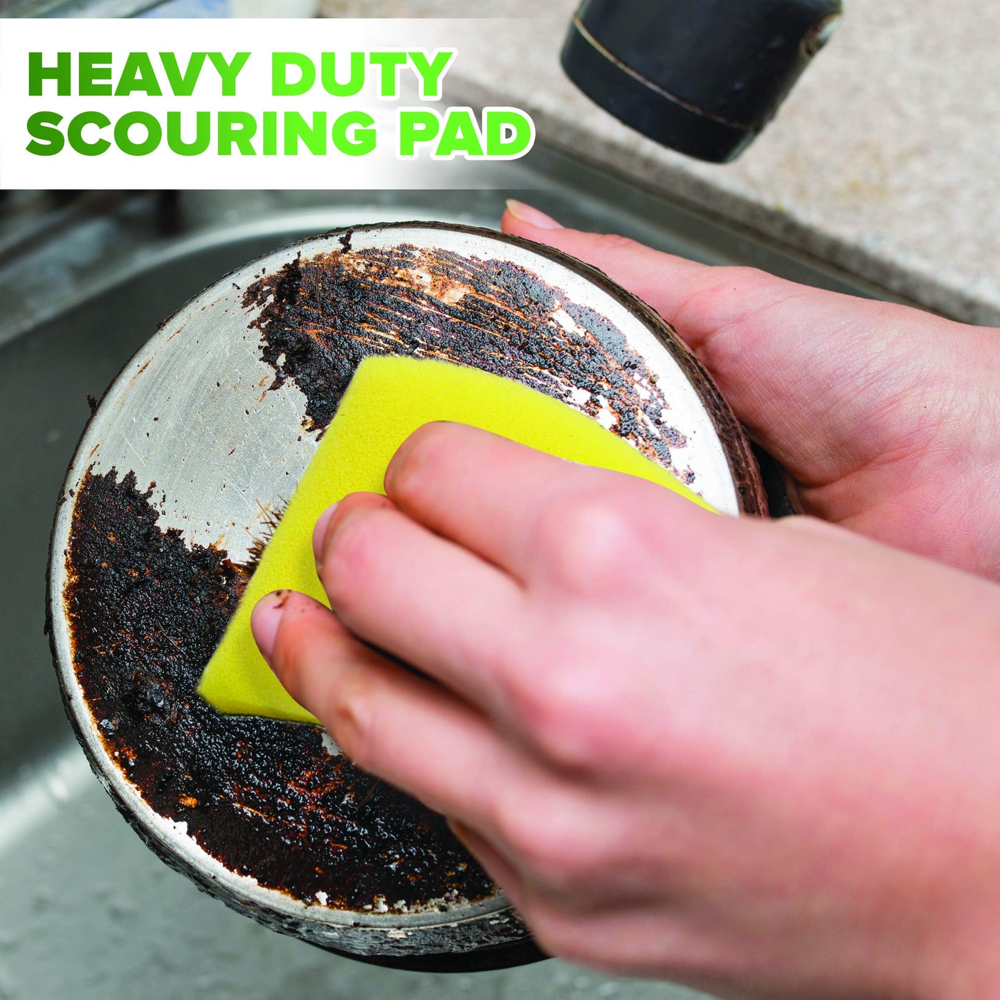 (24 Pack) Heavy Duty Scrub Sponges by SCRUBIT – Kitchen Dish, Sink and Bathroom Cleaning Scrubber Sponge - with Non-Smell Scouring Pad [New Packaging]