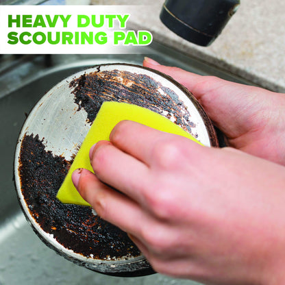 (24 Pack) Heavy Duty Scrub Sponges by SCRUBIT – Kitchen Dish, Sink and Bathroom Cleaning Scrubber Sponge - with Non-Smell Scouring Pad [New Packaging]